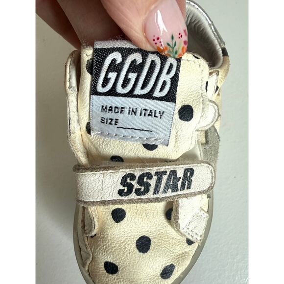 GOLDEN GOOSE Baby Superstar Polka Dot Leather Sneakers Size 17 Designer Luxury - Picture 8 of 8